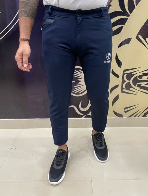 We Perfect Slim Fit Men Dark Blue Trousers