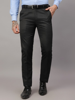 CANTABIL Regular Fit Men Black Trousers