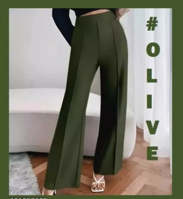 TheAayush Regular Fit Women Dark Green Trousers