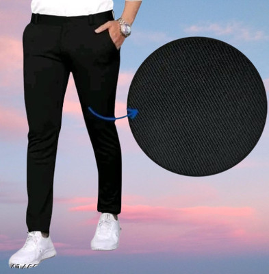 Nitya TrackP Slim Fit Men Black Trousers