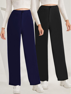 Toochki Relaxed Women Black, Dark Blue Trousers