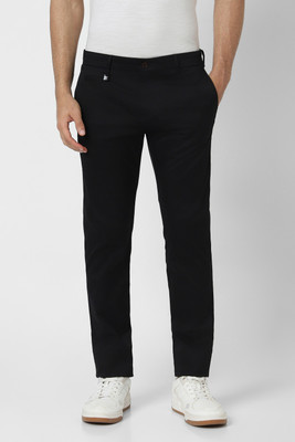 VAN HEUSEN Slim Fit Men Black Trousers