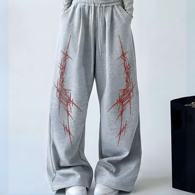 SIXTEENLINES Graphic Print Women Grey Track Pants