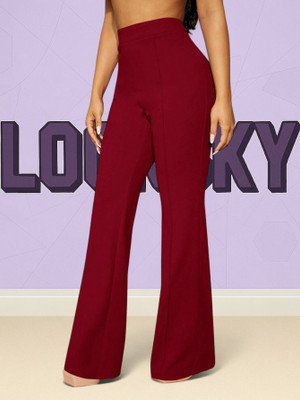 nitafashion Comfort Fit, Regular Fit Women Maroon Trousers