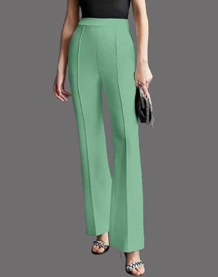 HouseOfCommon Regular Fit Women Light Green Trousers