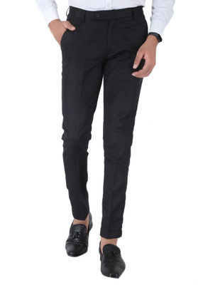 SREY Regular Fit Men Black Trousers
