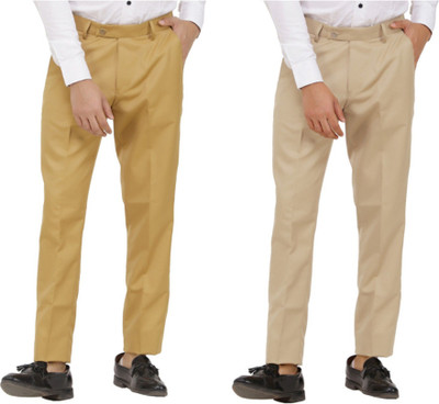 LAHSUAK Regular Fit Men Khaki, Beige Trousers