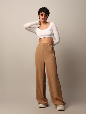 ONLY Flared Women Brown Trousers