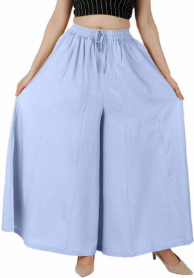 Rajvila Flared Women Light Blue Trousers