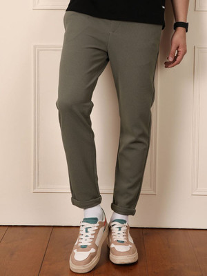WROGN Slim Fit Men Green Trousers