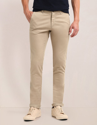 U.S. POLO ASSN. Slim Fit Men Beige Trousers