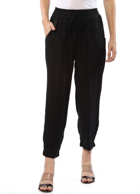 BIBA Relaxed Women Black Trousers