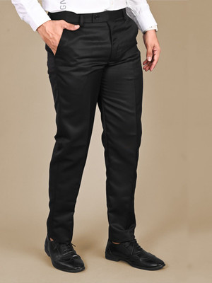 Priyanshu Clothing Regular Fit Men Black Trousers