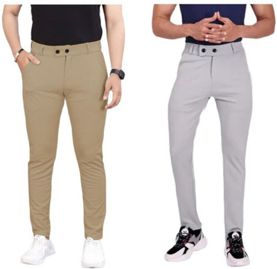 STYLES ERA Skinny Fit Men Beige, Grey Trousers
