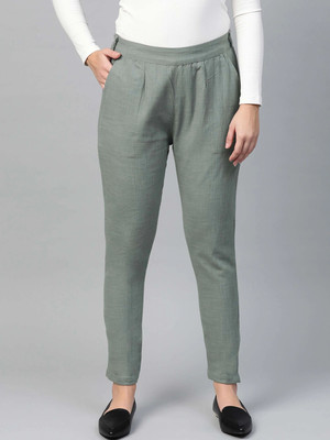 IKRASS Regular Fit Women Grey Trousers