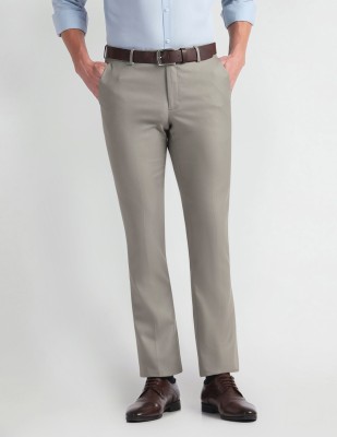 ARROW Regular Fit Men Brown Trousers