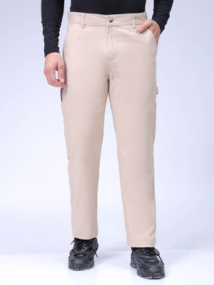 The Indian Garage Co. Relaxed Men Beige Trousers