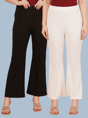Kintu Parantu Regular Fit Women Black, White Trousers