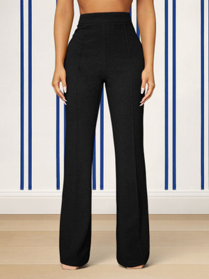 Anitafashion Comfort Fit, Regular Fit Women Black Trousers