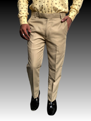 Burraq collection Regular Fit Men Cream Trousers