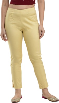 Rajputana Camisa Slim Fit Women Gold Trousers