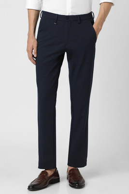 VAN HEUSEN Slim Fit Men Dark Blue Trousers
