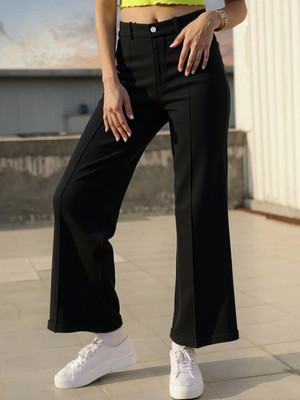 THECLASSICTOGS Straight Fit Women Black Trousers