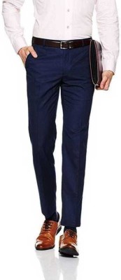 ELANHOOD Slim Fit Men Blue Trousers