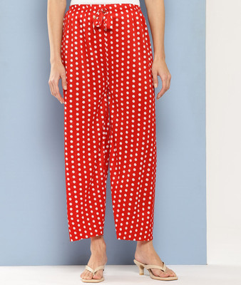 Aarika Regular Fit Girls Red Trousers