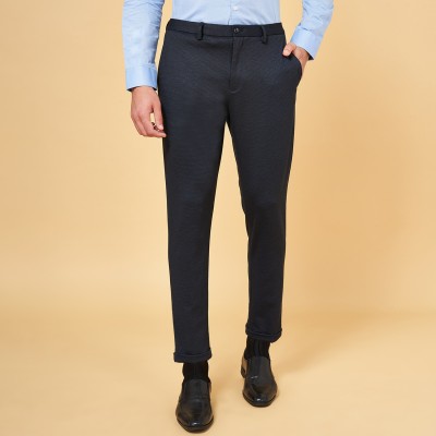 Byford by Pantaloons Regular Fit Men Dark Blue Trousers