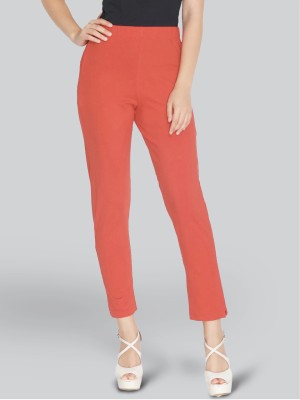 Lyra Slim Fit Women Red Trousers