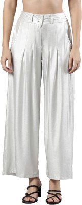 Femmora Flared Women Silver Trousers