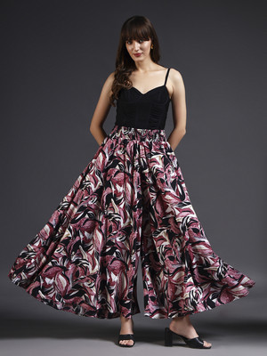 Emeros Flared Women Maroon, Black, White Trousers