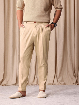 Mr Bowerbird Regular Fit Men Beige Trousers