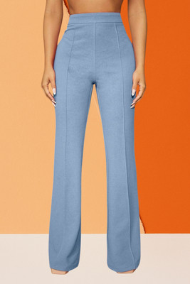 SKD TRENDZ Comfort Fit, Regular Fit Women Light Blue Trousers