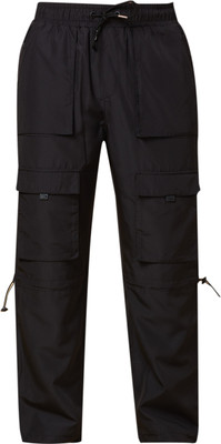 BEING HUMAN Relaxed Men Black Trousers