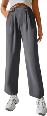 FNOCKS Regular Fit Women Grey Trousers