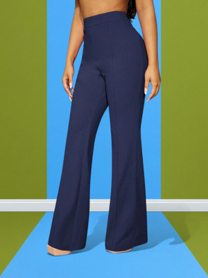 Trendnaari Regular Fit Women Dark Blue Trousers