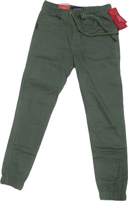 QFA Regular Fit Men Dark Green Trousers