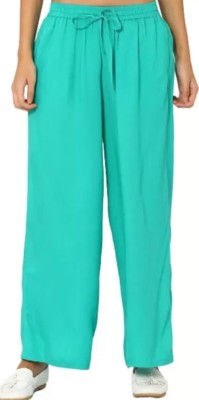 Kanna Fabric Regular Fit Women Green Trousers