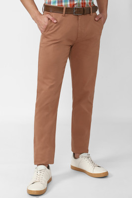 PETER ENGLAND Slim Fit Men Brown Trousers