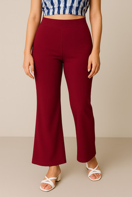 Dobblin Regular Fit Women Maroon Trousers