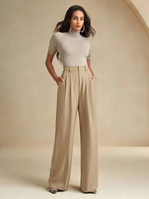KOTTY Relaxed Women Beige Trousers