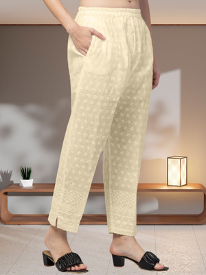 HouseOfCommon Relaxed Women Cream Trousers