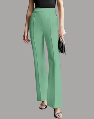HouseOfCommon Regular Fit Women Light Green Trousers