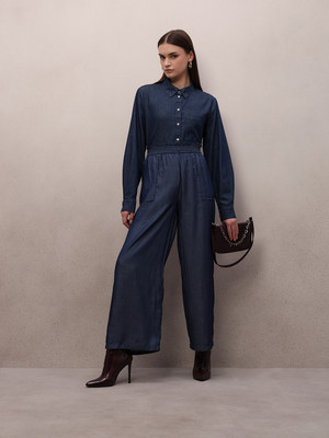 VERO MODA Straight Fit Women Blue Trousers