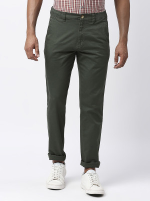 THOMAS SCOTT Slim Fit Men Green Trousers