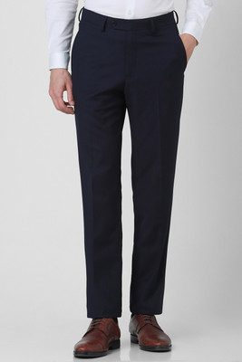 VAN HEUSEN Regular Fit Men Dark Blue Trousers