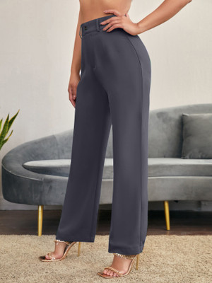 CHALODIA Regular Fit Women Grey Trousers