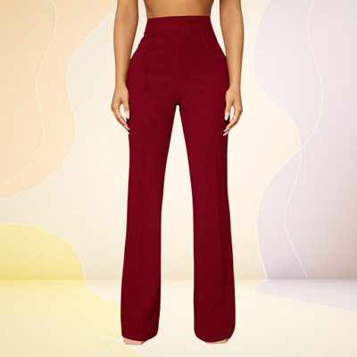 nitafashion Loose Fit Women Maroon Trousers